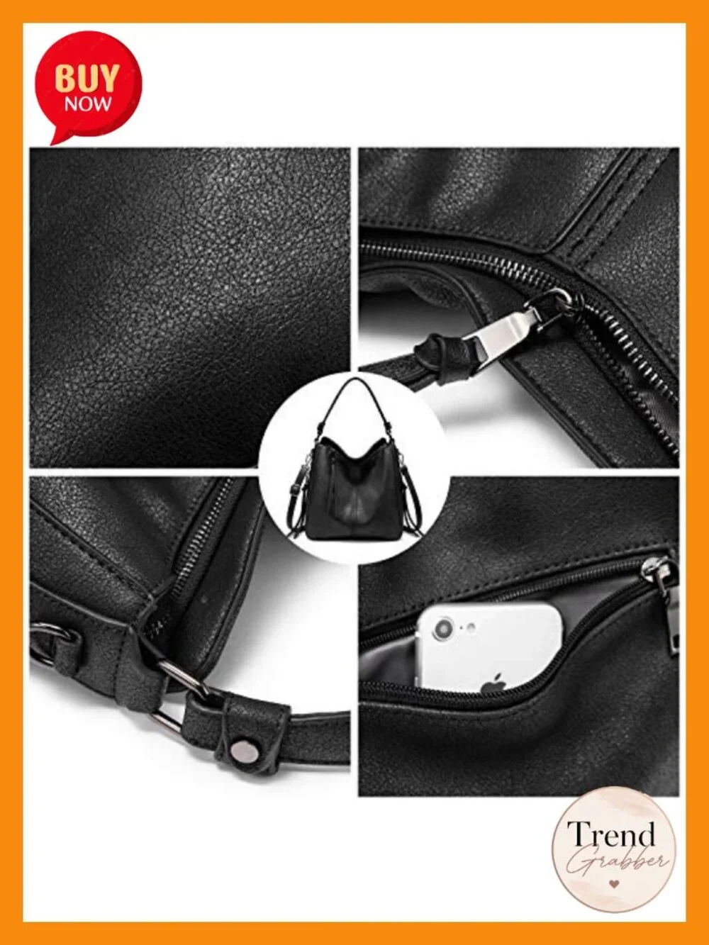 Hobo Crossbody Bag for Women, Faux Leather Shoulder Purse Large Capacity